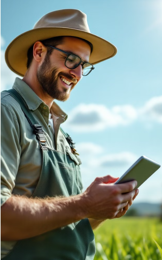 Modern Farmer with Technology